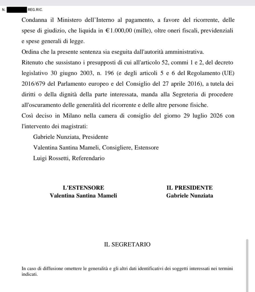 SANATORIA 2020, IMPORTANTE VITTORIA AL TAR LOMBARDIA: ACCOLTO IL RICORSO DELLO STUDIO LEGALE DELL’AVV. DOMENICO STRANGIO.