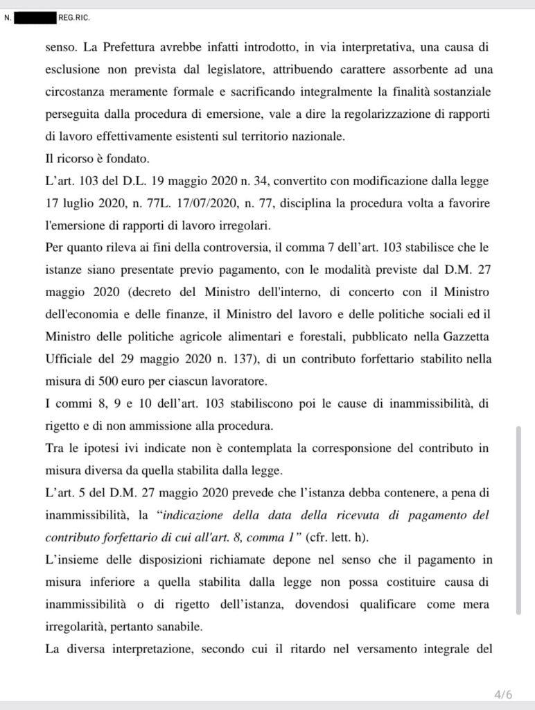 SANATORIA 2020, IMPORTANTE VITTORIA AL TAR LOMBARDIA: ACCOLTO IL RICORSO DELLO STUDIO LEGALE DELL’AVV. DOMENICO STRANGIO.